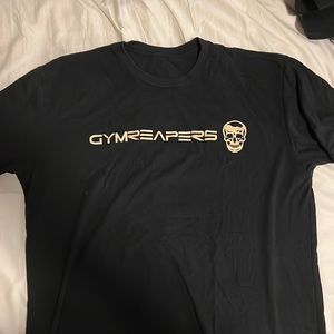 Gymreapers black large tee with tan lettering. Good condition.